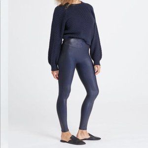 Spanx Faux Leather Leggings (Blue) - M